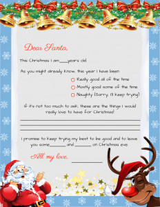 Letter From Santa Template Letter to Santa Templates