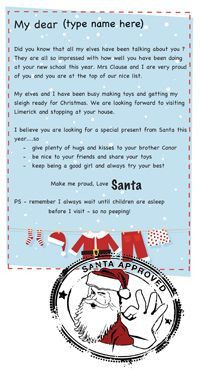 Letter From Santa Template the Nice List