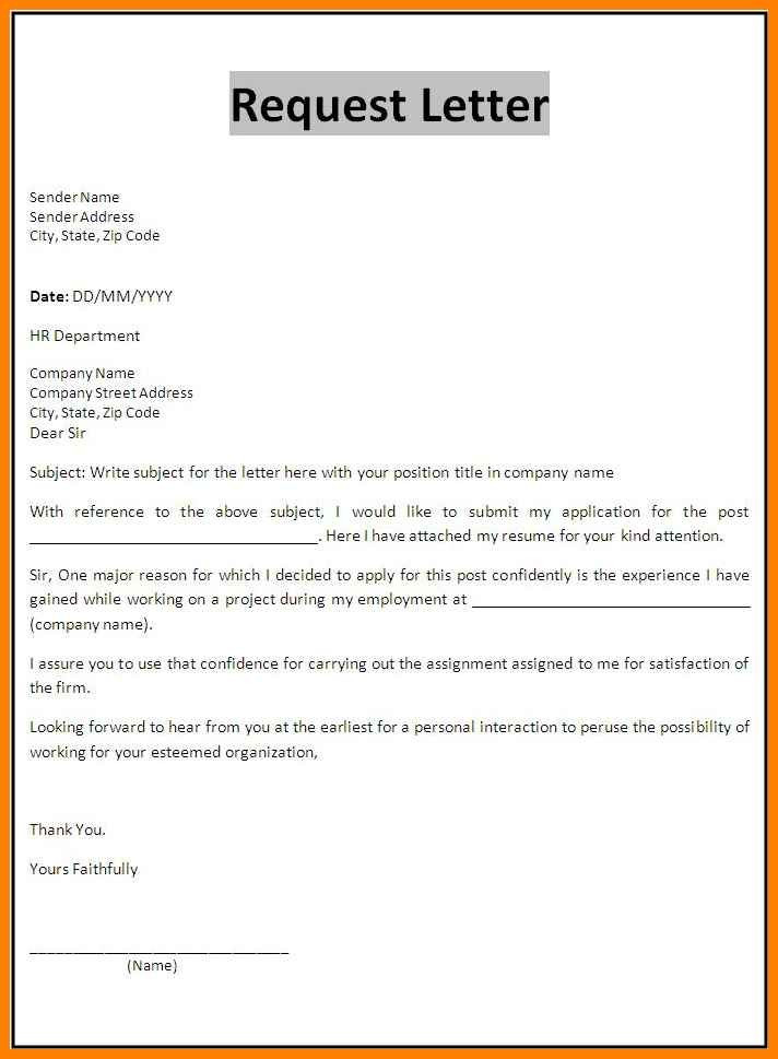 Letter Of Application Template Job Application Letter Template Five Job Application