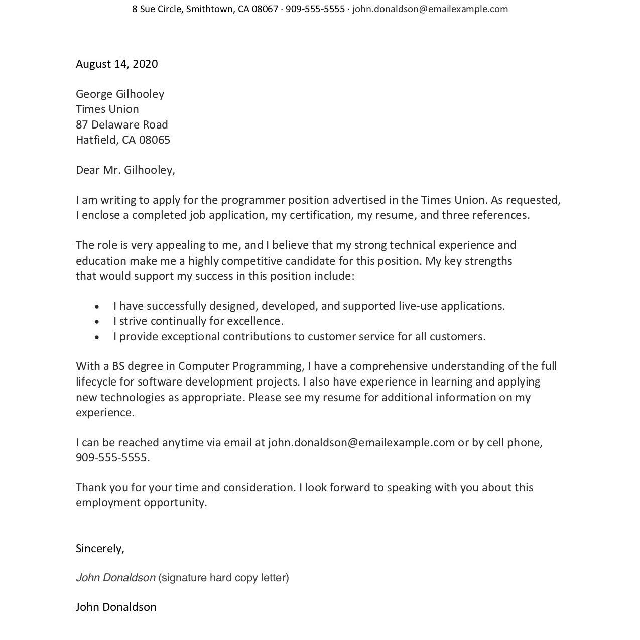 Letter Of Application Template Sample Cover Letter for A Job Application