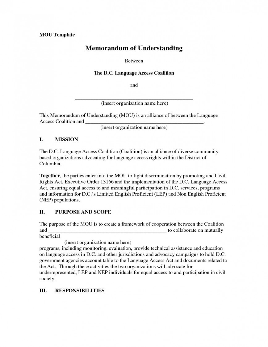 Letter Of Understanding Template Letter Understanding Template Addictionary