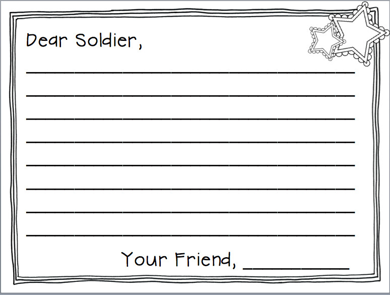 Letter to soldier Template Samples Thank You Letters to sol Rs – Docap