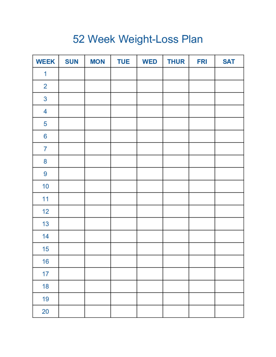 Weight Loss Calendar Template 2020 Weight Loss Chart Fillable Printable Pdf &amp; forms