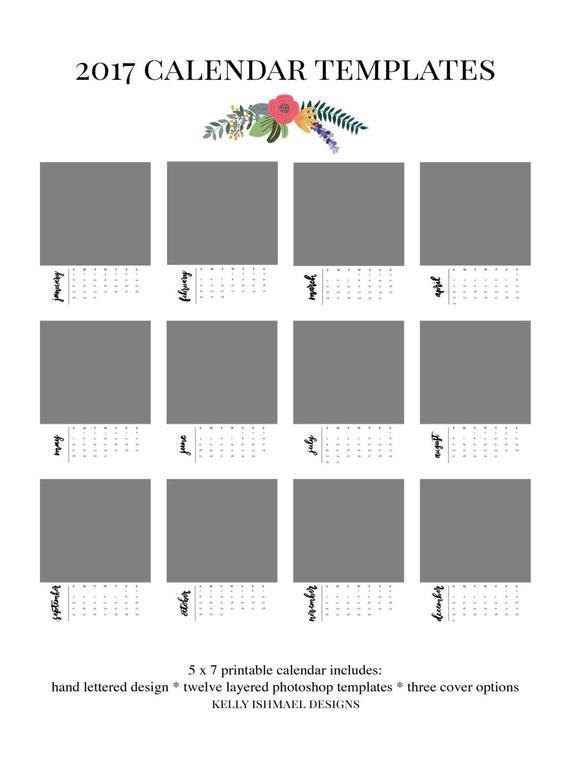 5x7 Calendar Template Free 2017 Calendar Template 5x7 Desktop Calendar Photoshop