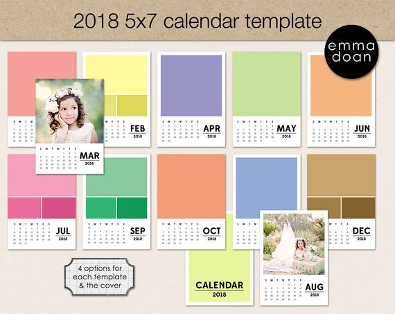 5x7 Calendar Template Free 2018 5x7 Calendar Template 2018 Pocket Calendar