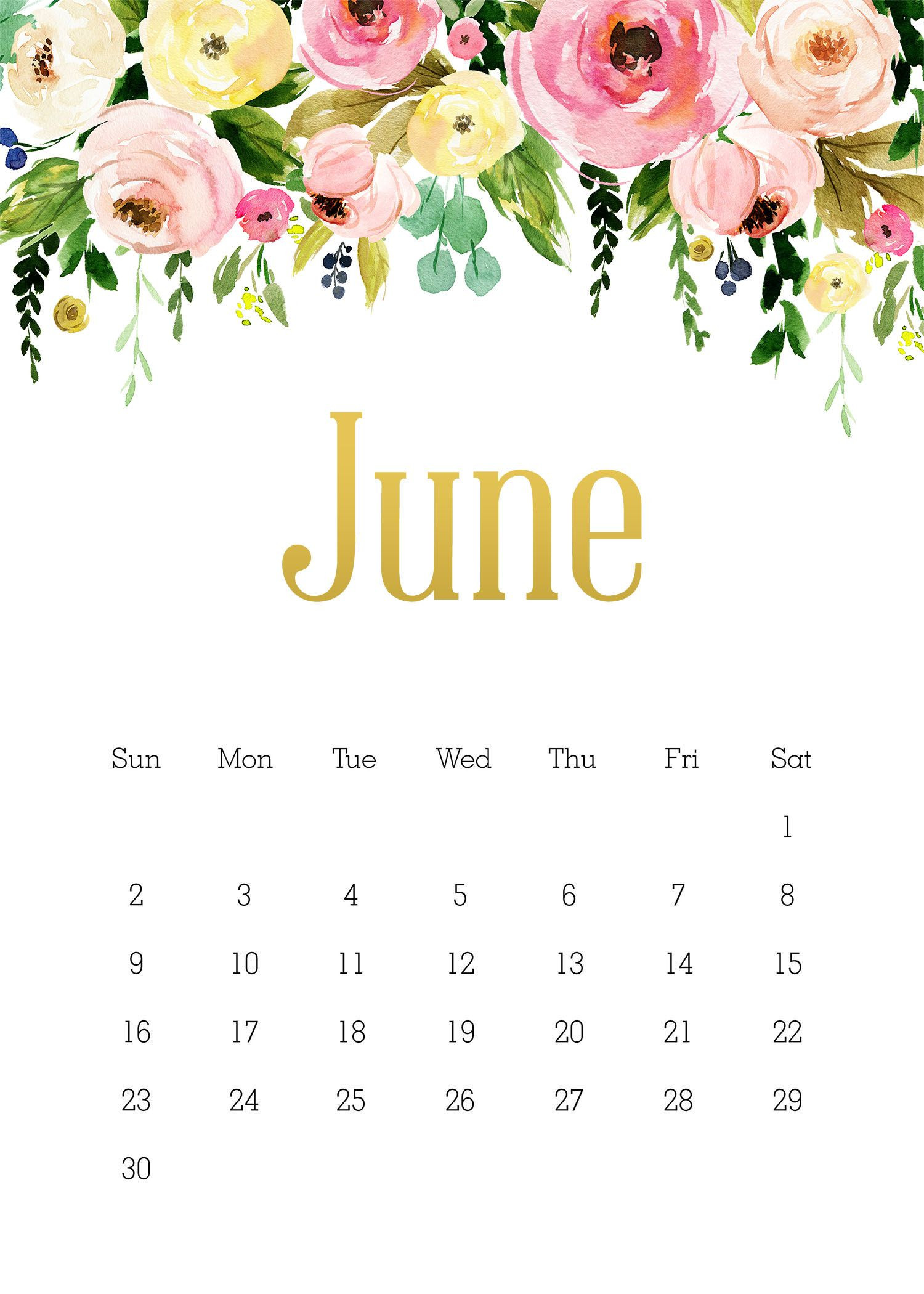 5x7 Calendar Template Free Free Printable 2019 5x7 Pretty Floral Calendar with