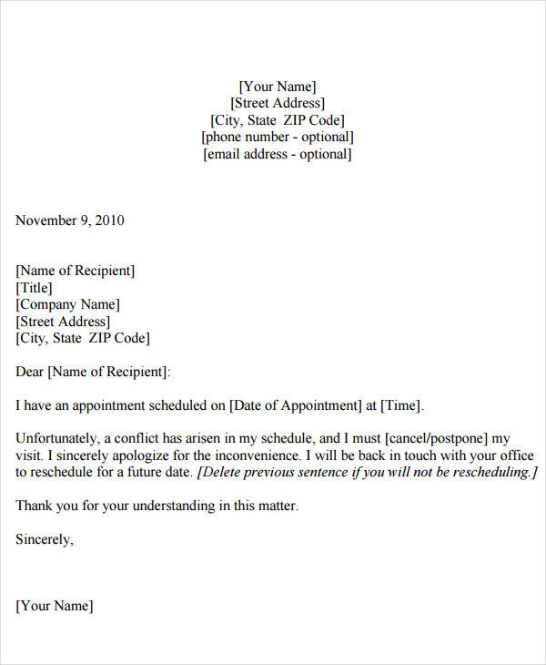 Appointment Reminder Letter Template Appointment Reminder Letter Template