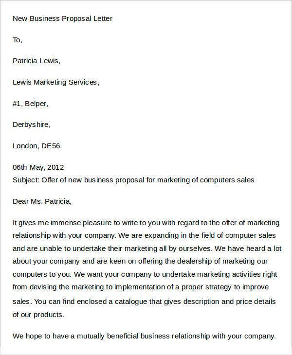 Business Proposal Letter Template 38 Proposal Letter Templates Word Pdf