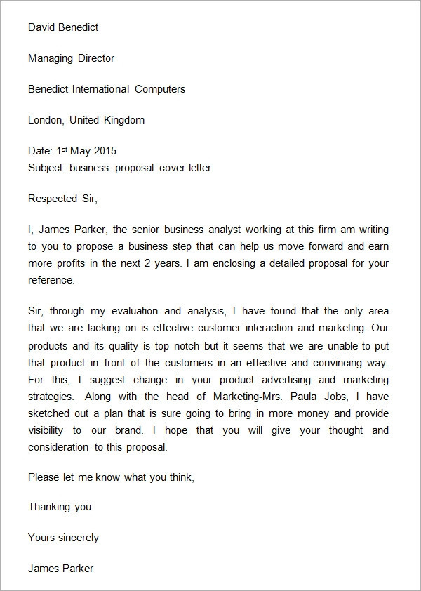 Business Proposal Letter Template Free 38 Sample Business Proposal Letter Templates In Pdf