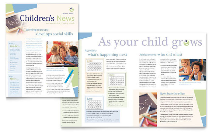 Child Care Newsletter Template Child Care &amp; Preschool Newsletter Template Design
