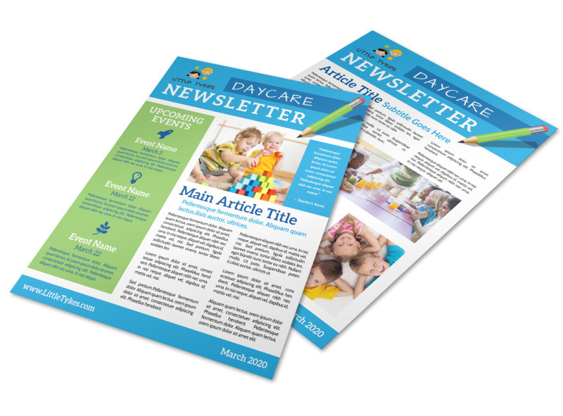 Child Care Newsletter Template Child Care Newsletter Templates