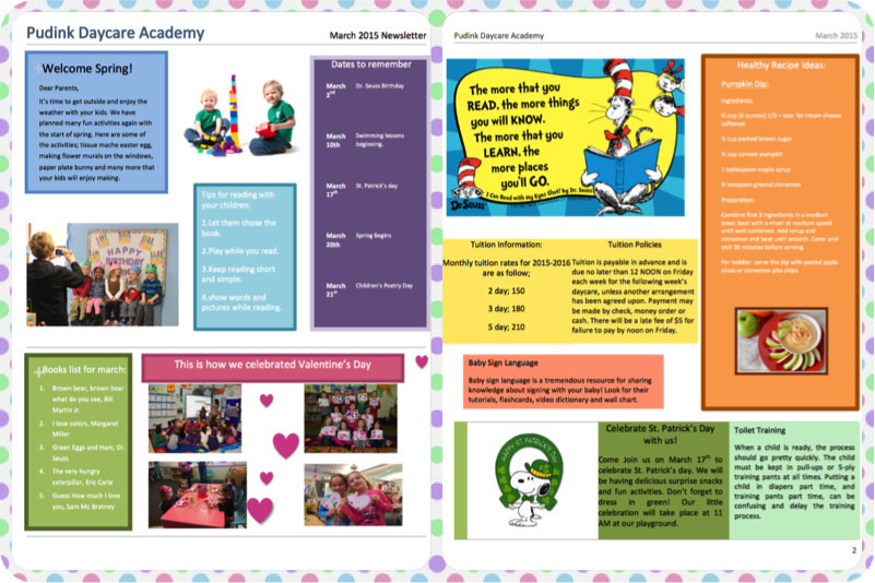 Child Care Newsletter Template Free Child Care Newsletter Templates Pudink Daycare Blog