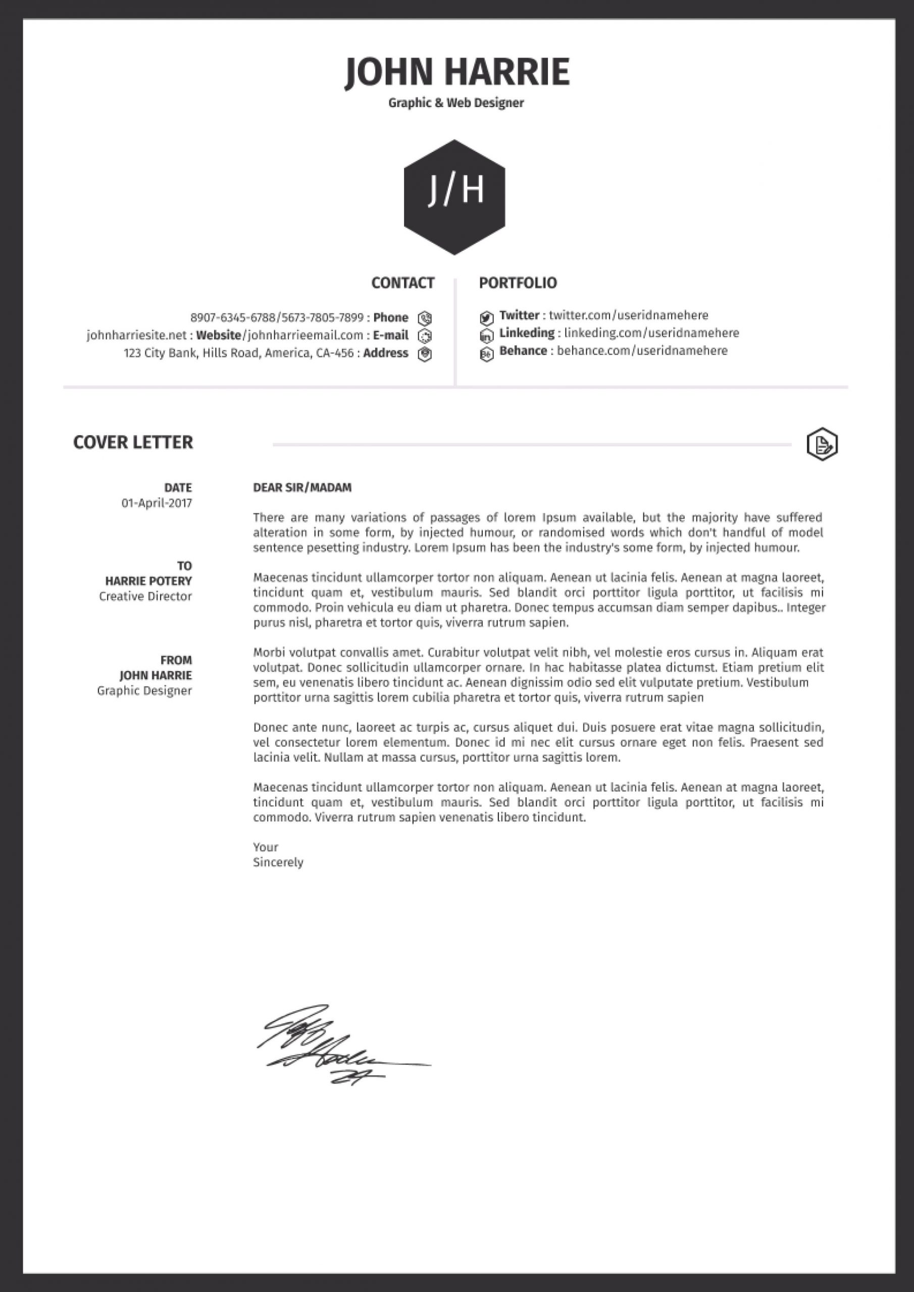 Cover Letter Design Template 13 Free Cover Letter Templates for Microsoft Word Docx and