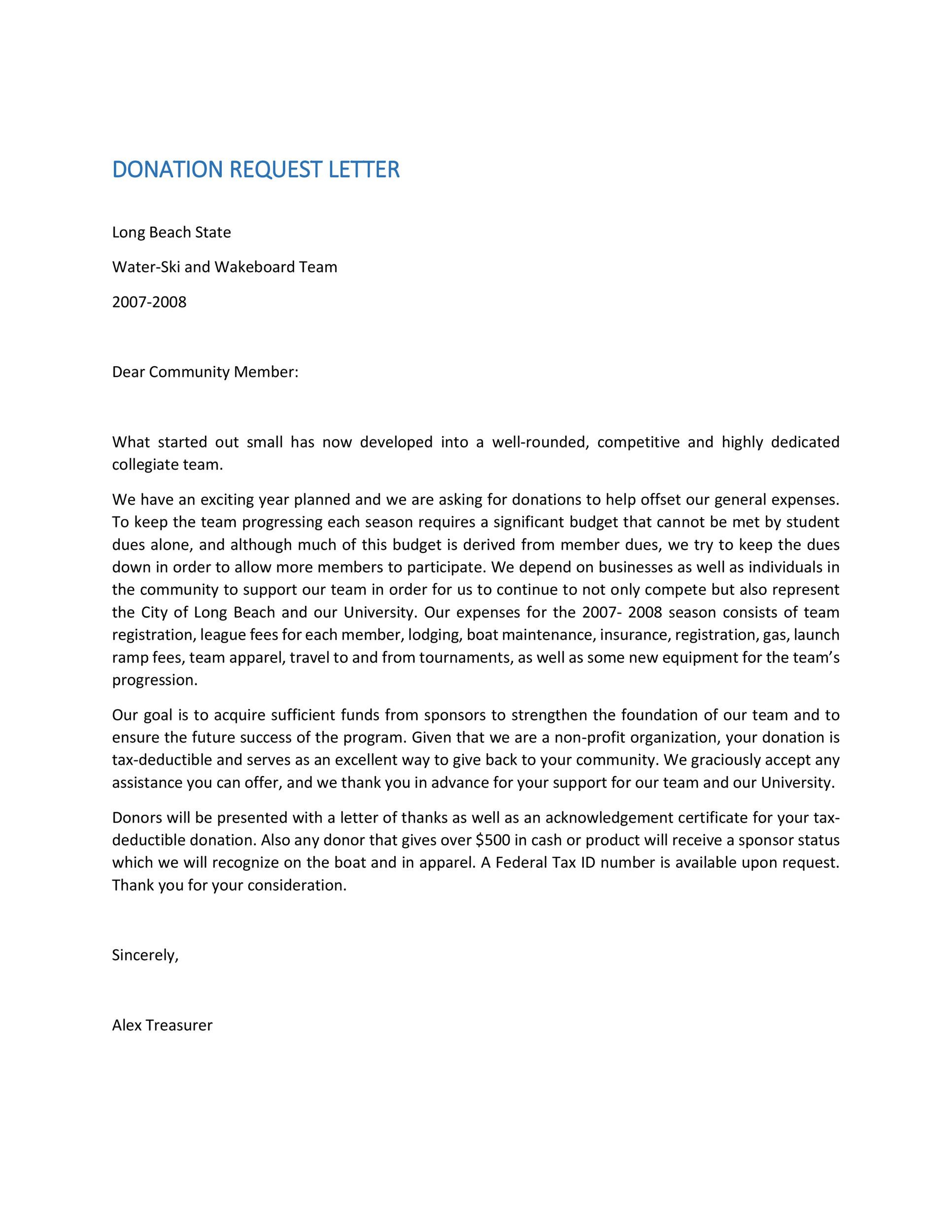 Donation Request Letter Template 43 Free Donation Request Letters &amp; forms Templatelab
