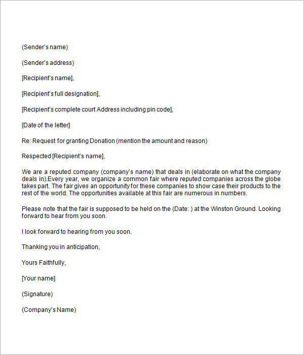 Donor Request Letter Template Free 9 Donation Request Letter Templates In Ms Word