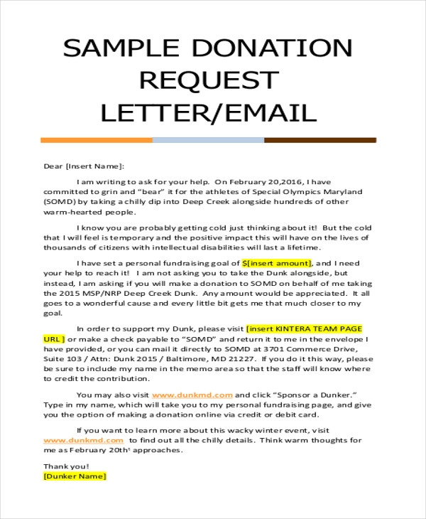 Donor Request Letter Template Free 9 Sample Donation Letters In Pdf