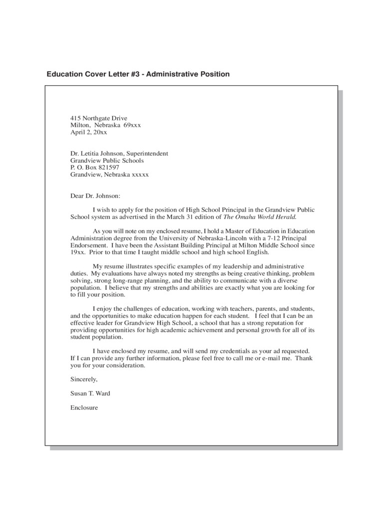 Education Cover Letter Template Education Cover Letter Examples 2 Free Templates In Pdf