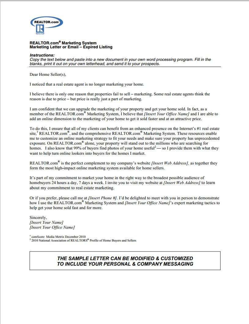 Real Estate Prospecting Letter Template Samples