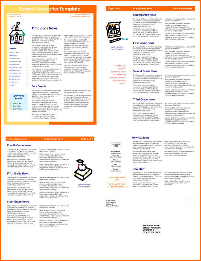 Free Editable Newsletter Template 13 Free Classroom Newsletter Templates Word