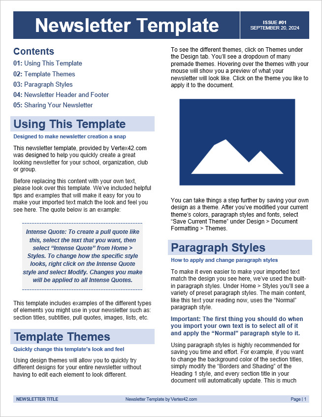 Free Editable Newsletter Template Microsoft Excel Templates Newsletter Excel Templates