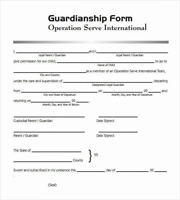Free Guardianship Letter Template 40 Free Printable Child Guardianship forms