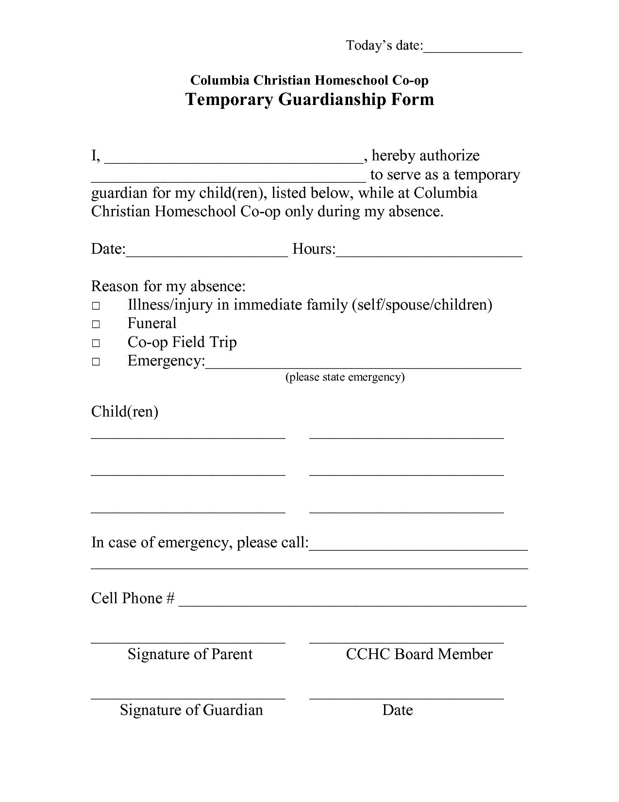 Free Guardianship Letter Template Guardianship forms