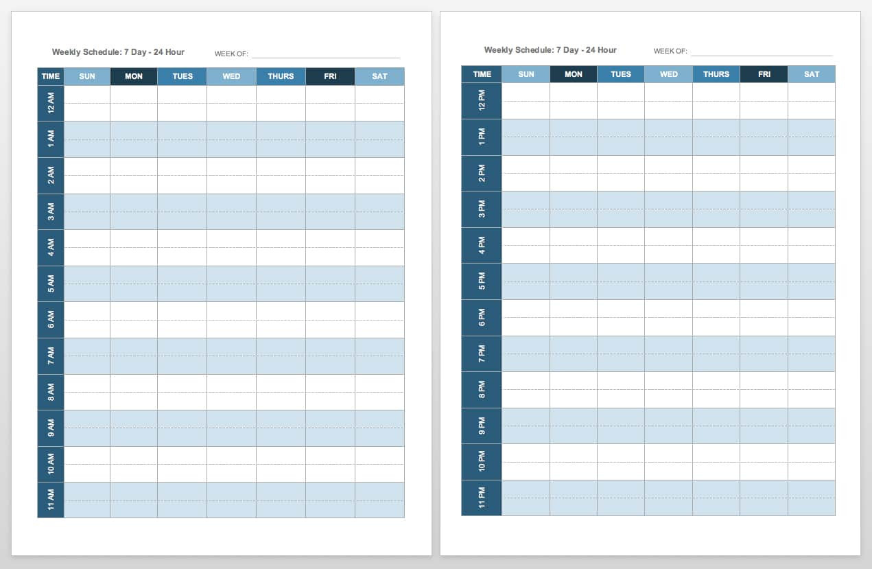 Free Weekly Calendar Template Free Blank Calendar Templates Smartsheet