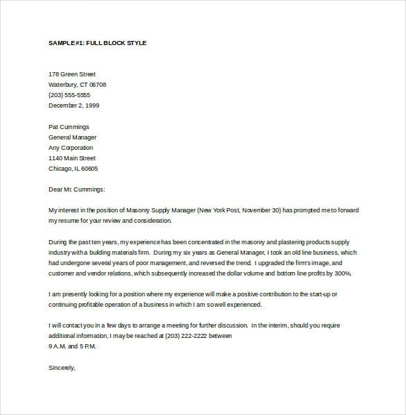General Cover Letter Template 18 General Cover Letter Templates Pdf Doc