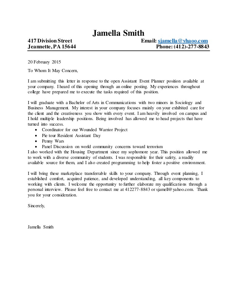 General Cover Letter Template General Cover Letter