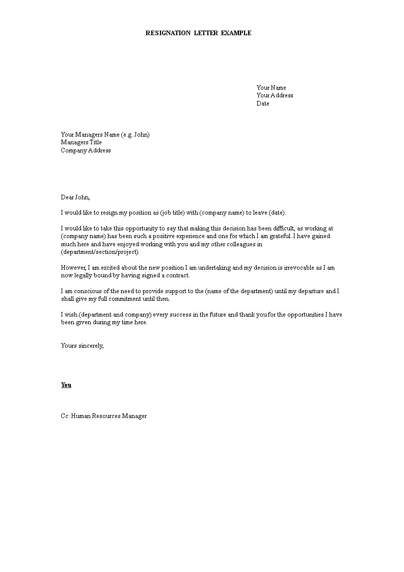Heartfelt Resignation Letter Template Heartfelt Resignation Letter