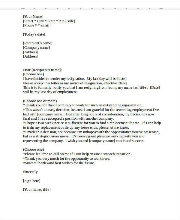 Heartfelt Resignation Letter Template Heartfelt Resignation Letter Template 7 Free Word Pdf