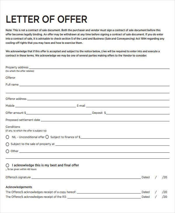 House Offer Letter Template House Offer Letter Template Uk – Availabel