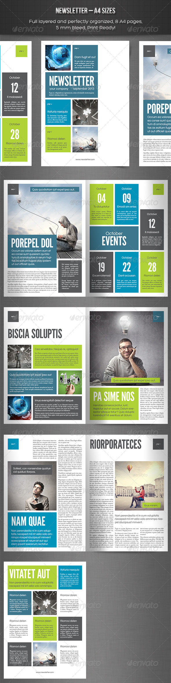 In Design Newsletter Template Graphicriver Newsletter Vol 9 Indesign Template