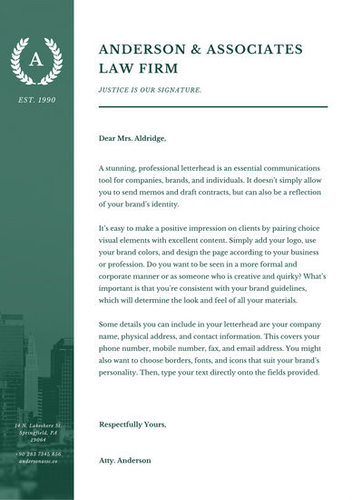 Law Firm Letterhead Template Customize 38 Law Firm Letterhead Templates Online Canva