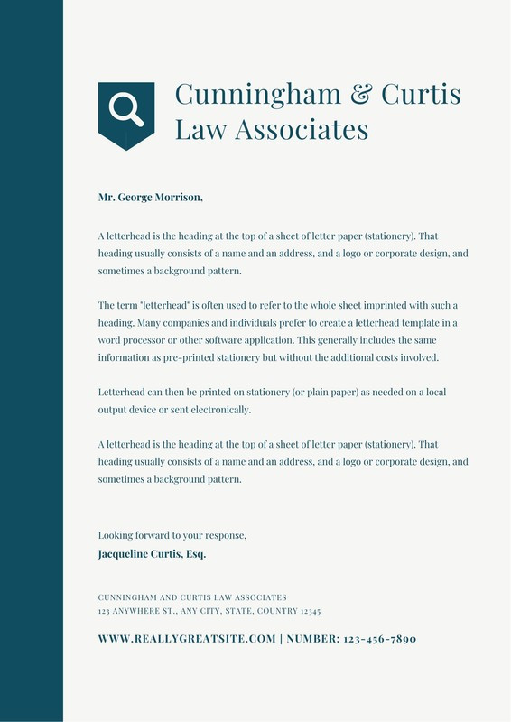 Law Firm Letterhead Template Free Law Firm Letterheads Templates to Customize