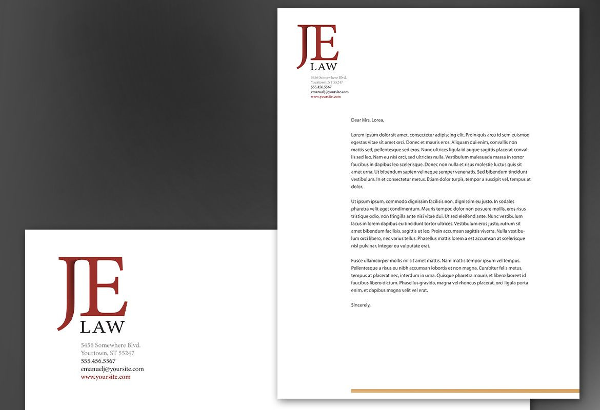 Law Firm Letterhead Template Letterhead Template for attorney Law Firm order Custom