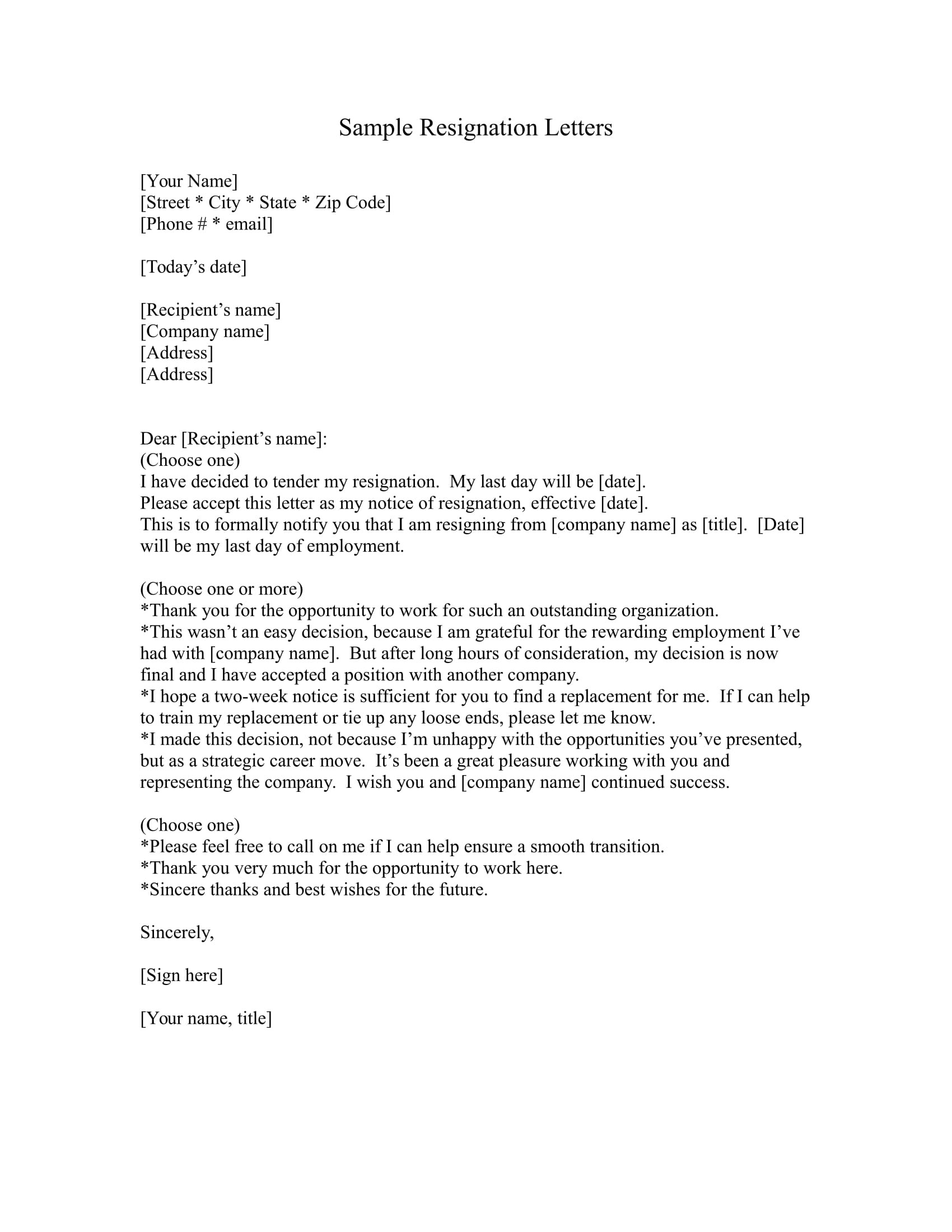 Letter Of Resignation Template 12 Employee Resignation Letter Examples Pdf Word
