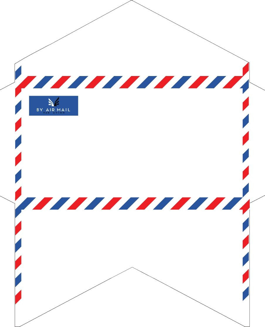 Letter Size Envelope Template Old Fashioned Correspondence Airmail Envelopes