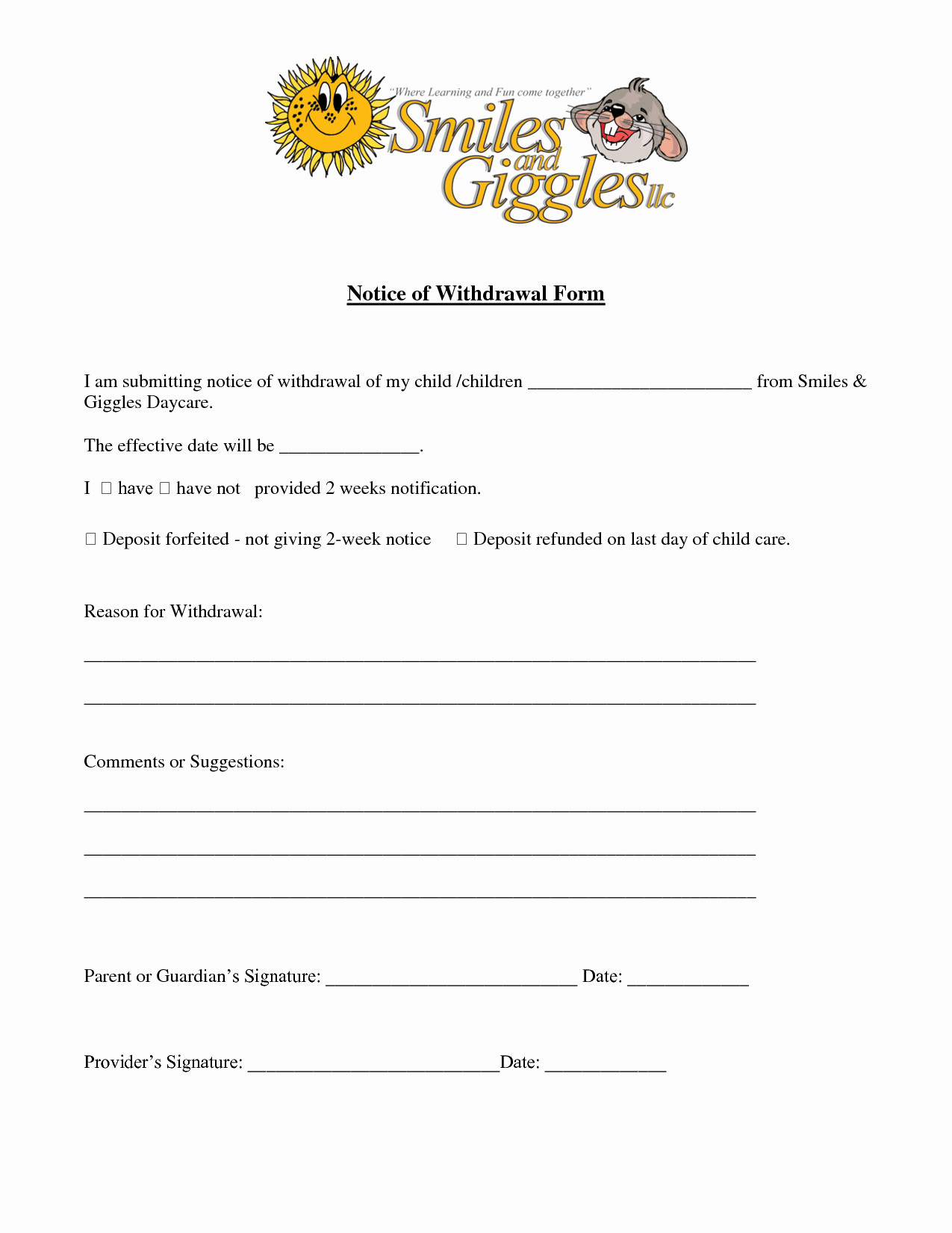 Letter to Parent Template Daycare Letter to Parents Template