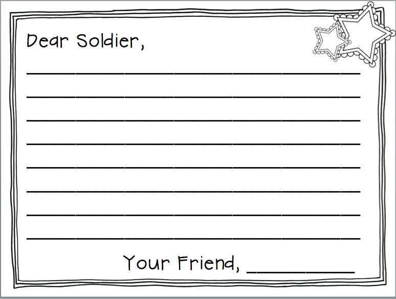 Letter to soldiers Template Mentor Text Linky 10 27 13