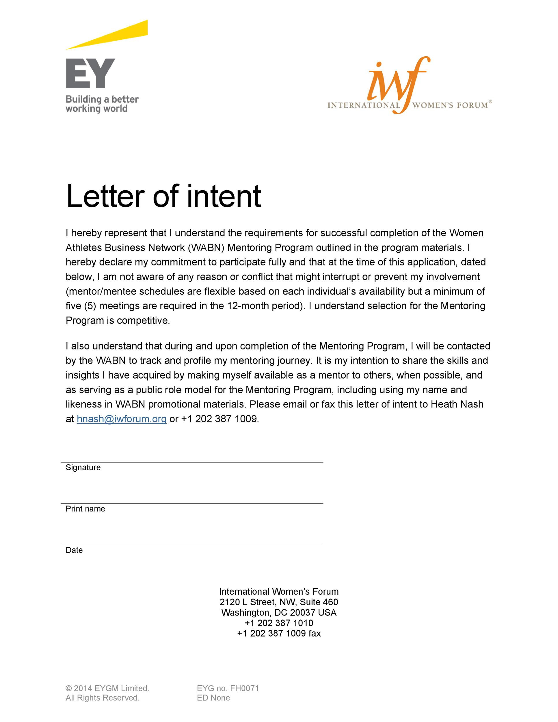 Letters Of Intent Template Letter Of Intent Job Sample Template