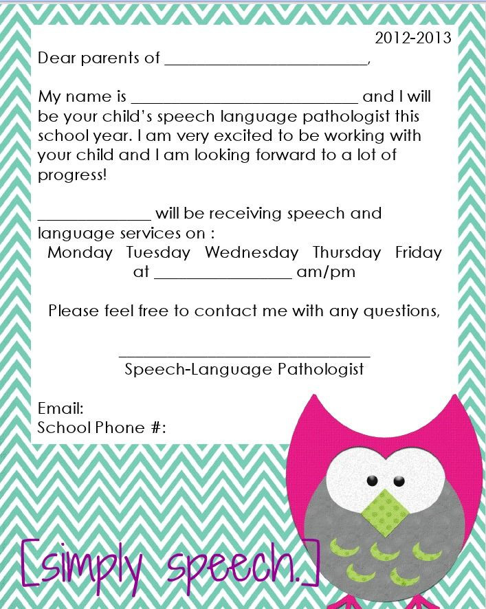 Letters to Parents Template Letter to Parents Template From Teachers