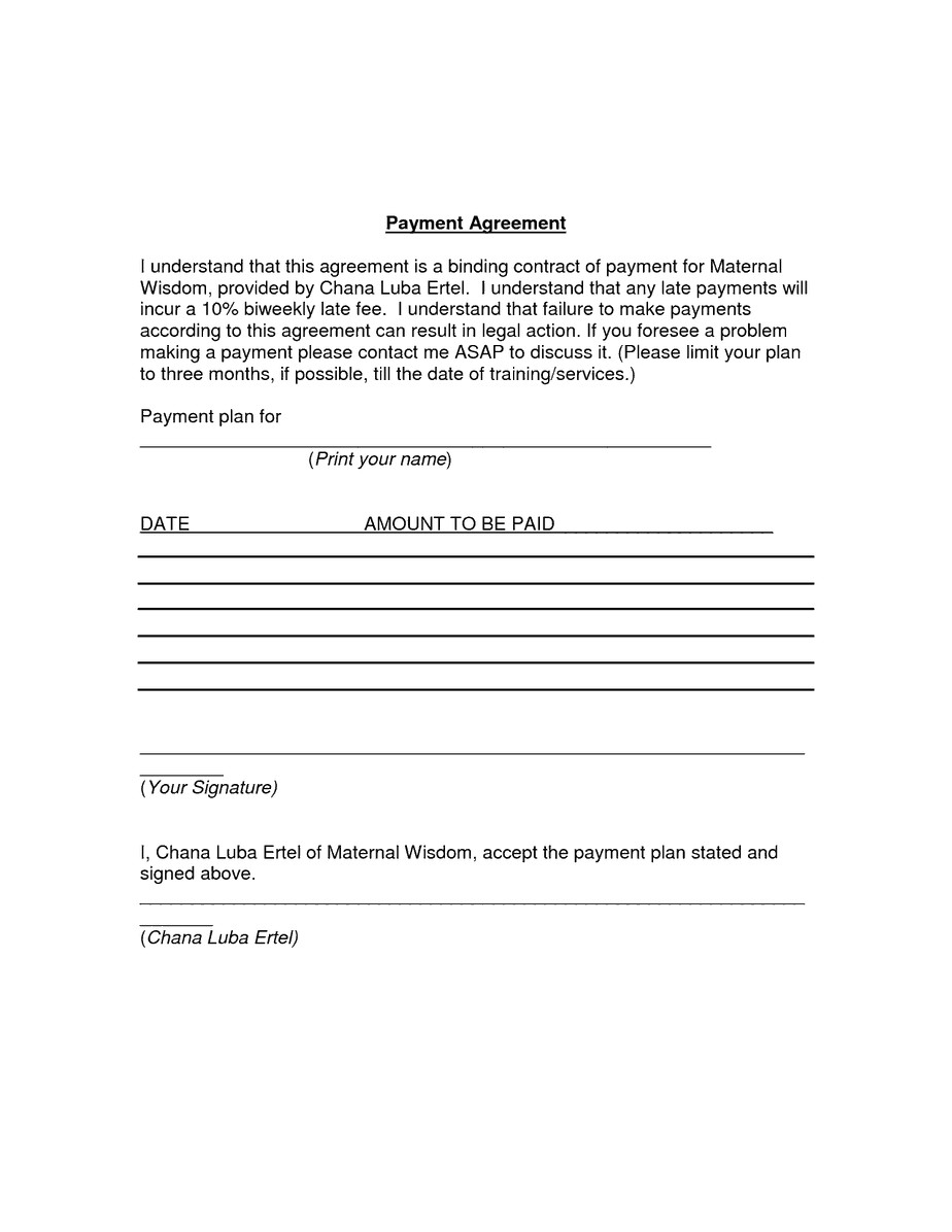 Payment Arrangement Letter Template 5 Payment Agreement Templates Word Excel Pdf formats