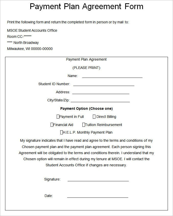 Payment Arrangement Letter Template Payment Plan Agreement Template – 21 Free Word Pdf