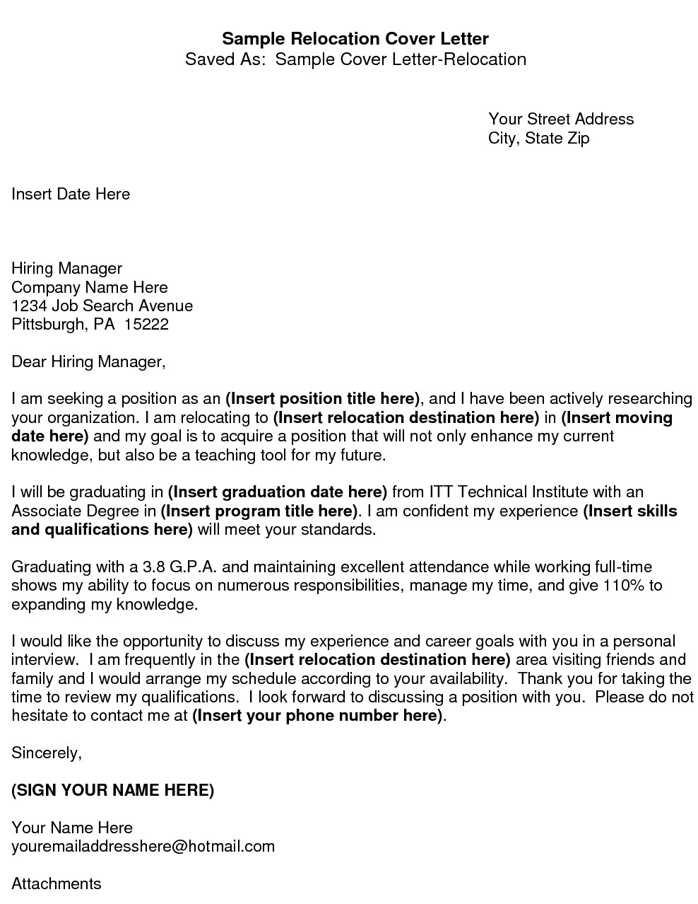 Relocation Cover Letters Template Relocation Cover Letter Tips From Cover Letter