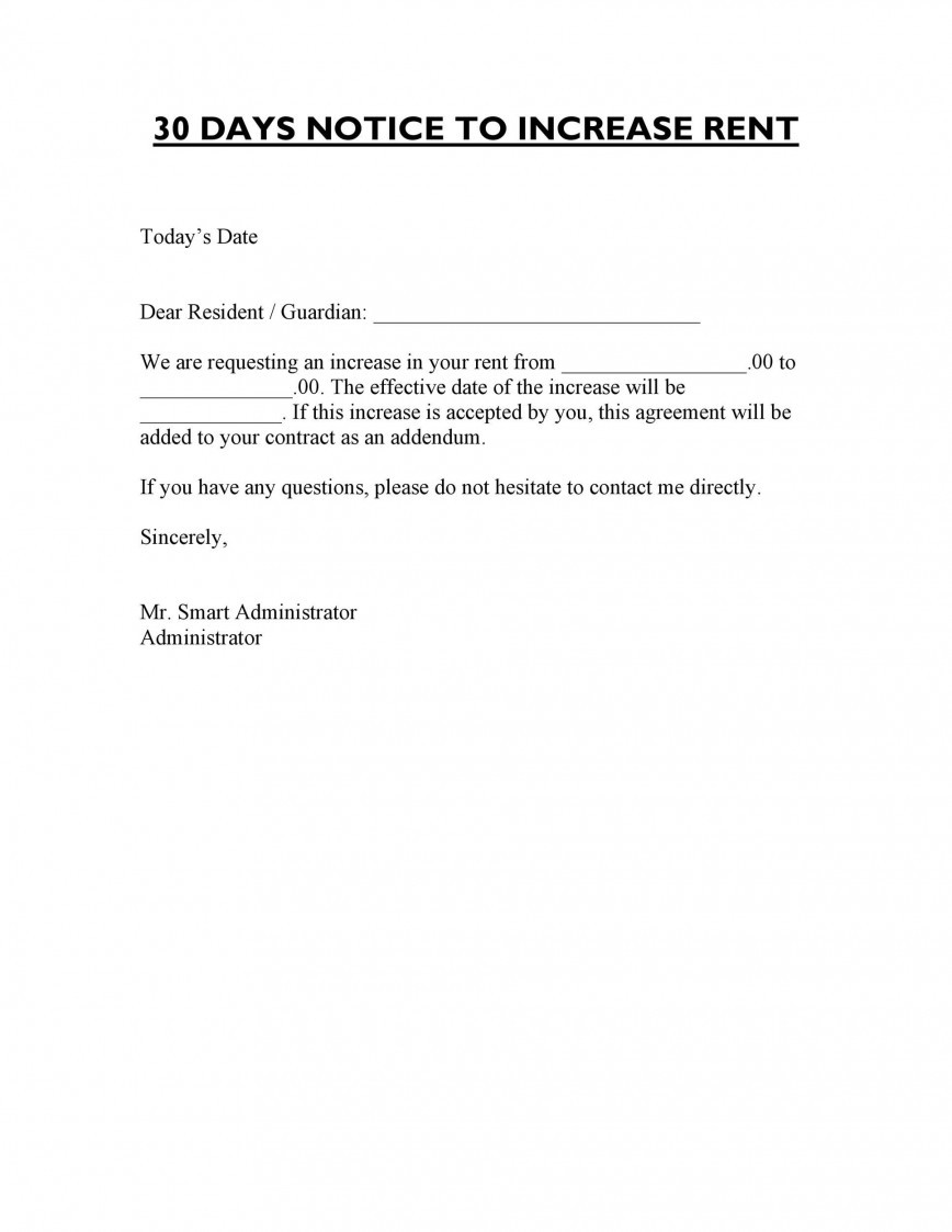 Rent Increase Letter Templates Addictionary