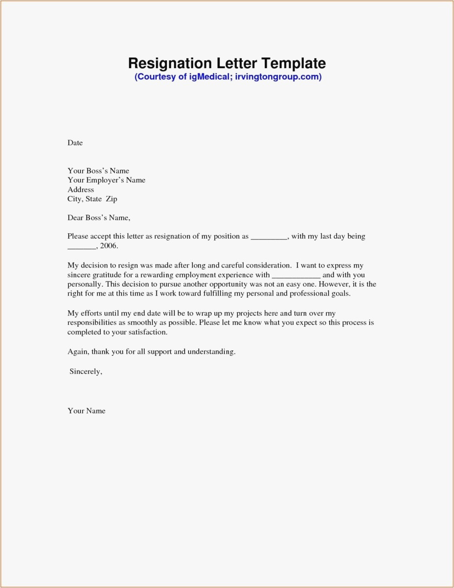 Resignation Letter Template Free Free Printable Resignation Letter Template Collection