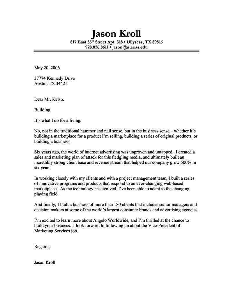 Sample Cover Letter Template Val S Work Based Learning Writing A Cover Letter