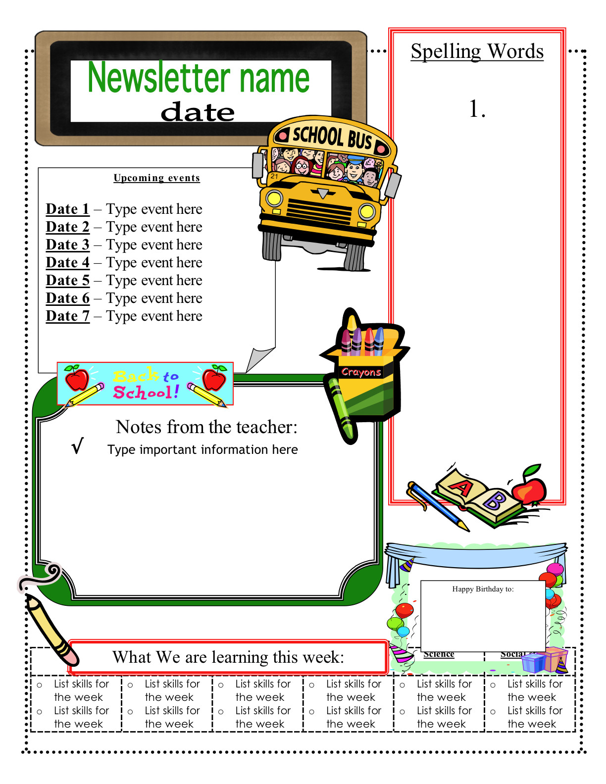 School Newsletter Template Free 3 6 Free Resources Free Classroom Newsletter Templates