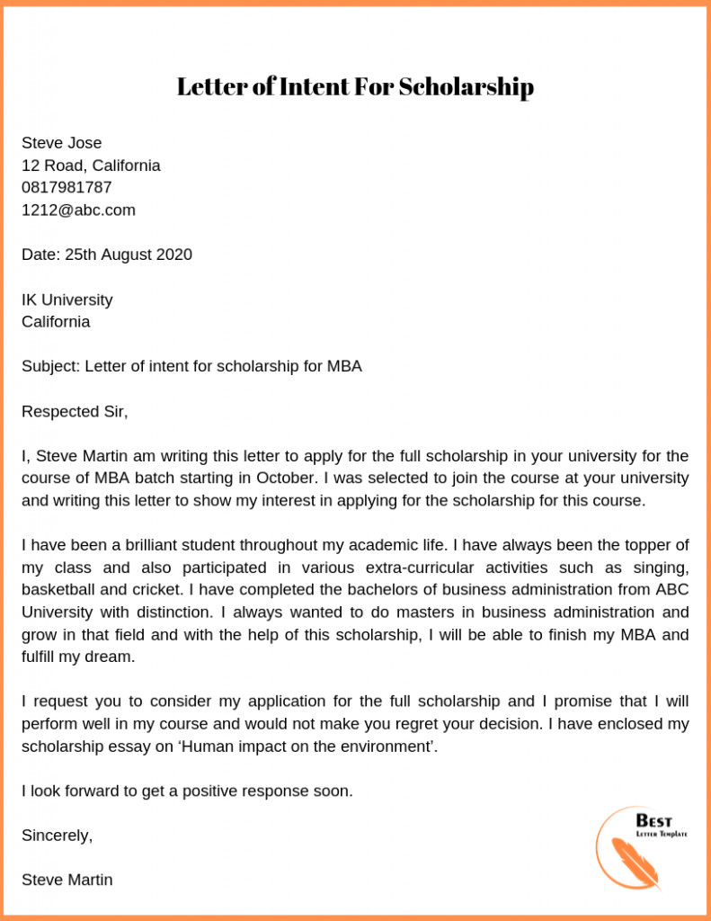 Template Letter Of Intent Phd Program Letter Intent Sample — Personal Statements
